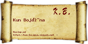 Kun Bojána névjegykártya